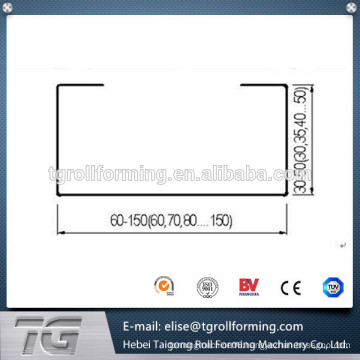 Light steel C U stud and track ceiling furring roll forming machine several profiles in one machine